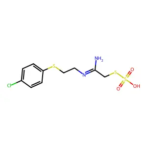 Methanethiol, N-(2-(p-chlorophenylthio)ethyl)amidino-, hydrogen sulfate (ester) structure
