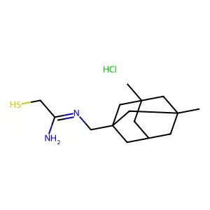 Acetamidine, N-((3,5-dimethyl)-1-adamantyl)methyl-2-mercapto-, hydrochloride structure