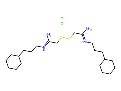 Acetamidine, 2,2'-dithiobis(N-(3-cyclohexylpropyl)-, dihydrochloride structure