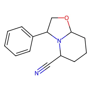 Hexahydro-3-phenyl-5H-oxazolo(3,2-a)pyridine-5-carbonitrile structure