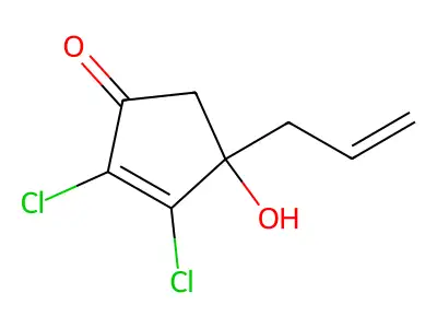 2-Cyclopenten-1-one, 2,3-dichloro-4-hydroxy-4-(2-propenyl)- structure