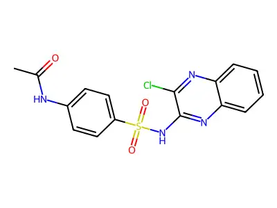 N-{4-[(3-chloroquinoxalin-2-yl)sulfamoyl]phenyl}acetamide structure