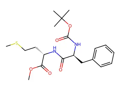 Methyl (tert-butoxycarbonyl)-l-phenylalanyl-l-methioninate structure