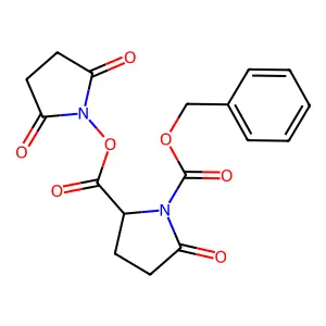(S)-1-Benzyl 2-(2,5-dioxopyrrolidin-1-yl) 5-oxopyrrolidine-1,2-dicarboxylate structure