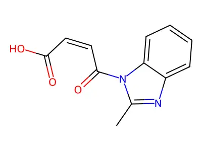 (2E)-4-(2-methylbenzimidazolyl)-4-oxobut-2-enoic acid structure