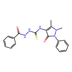 1-Benzamido-3-(1,5-dimethyl-3-oxo-2-phenylpyrazol-4-yl)thiourea structure