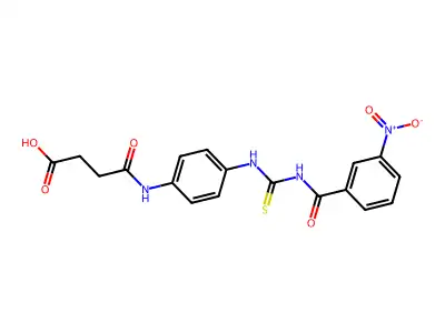 4-((4-(3-(3-Nitrobenzoyl)thioureido)phenyl)amino)-4-oxobutanoic acid structure