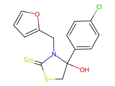 4-(4-Chlorophenyl)-3-(furan-2-ylmethyl)-4-hydroxythiazolidine-2-thione structure