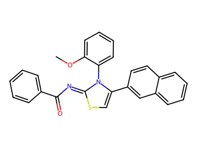(Z)-N-(3-(2-methoxyphenyl)-4-(naphthalen-2-yl)thiazol-2(3H)-ylidene)benzamide structure