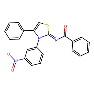 (Z)-N-(3-(3-nitrophenyl)-4-phenylthiazol-2(3H)-ylidene)benzamide structure