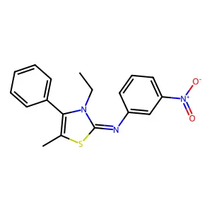 (Z)-N-(3-ethyl-5-methyl-4-phenylthiazol-2(3H)-ylidene)-3-nitroaniline structure