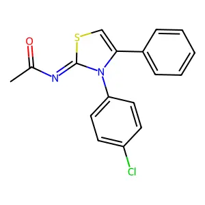 N-[3-(4-chlorophenyl)-4-phenyl-2,3-dihydro-1,3-thiazol-2-ylidene]acetamide structure