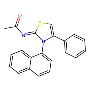 N-[3-(naphthalen-1-yl)-4-phenyl-2,3-dihydro-1,3-thiazol-2-ylidene]acetamide structure
