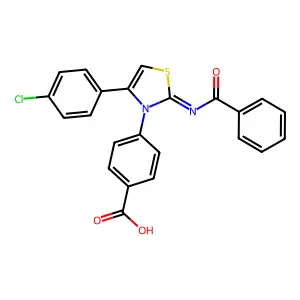 4-[2-benzoylimino-4-(4-chlorophenyl)-1,3-thiazol-3-yl]benzoic Acid structure