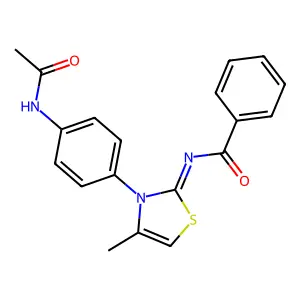 (Z)-N-(3-(4-acetamidophenyl)-4-methylthiazol-2(3H)-ylidene)benzamide structure