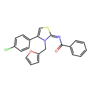 N-[4-(4-chlorophenyl)-3-(furan-2-ylmethyl)-1,3-thiazol-2-ylidene]benzamide structure