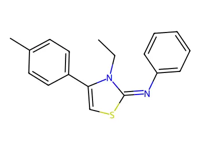 (Z)-N-(3-ethyl-4-(p-tolyl)thiazol-2(3H)-ylidene)aniline structure