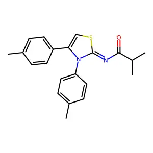 (Z)-N-(3,4-di-p-tolylthiazol-2(3H)-ylidene)isobutyramide structure