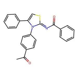 N-[(2Z)-3-(4-acetylphenyl)-4-phenyl-1,3-thiazol-2(3H)-ylidene]benzamide structure