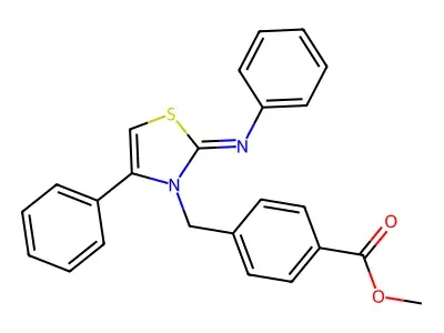 (Z)-methyl 4-((4-phenyl-2-(phenylimino)thiazol-3(2H)-yl)methyl)benzoate structure