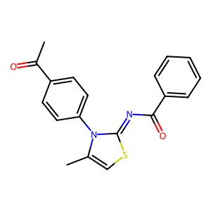 (Z)-N-(3-(4-acetylphenyl)-4-methylthiazol-2(3H)-ylidene)benzamide structure