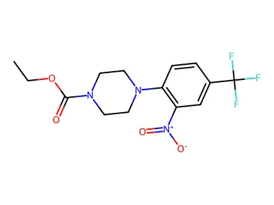 Ethyl 4-[2-nitro-4-(trifluoromethyl)phenyl]piperazine-1-carboxylate structure
