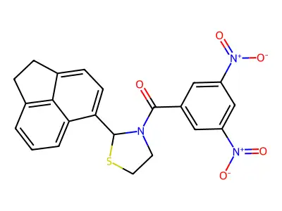 (2-(1,2-Dihydroacenaphthylen-5-yl)thiazolidin-3-yl)(3,5-dinitrophenyl)methanone structure