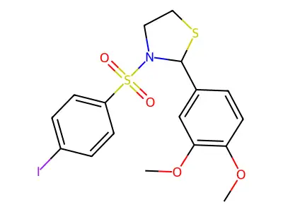 2-(3,4-Dimethoxyphenyl)-3-(4-iodobenzenesulfonyl)-1,3-thiazolidine structure