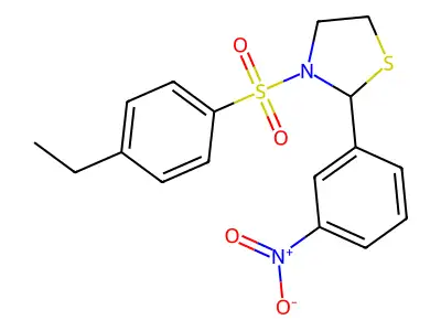 3-((4-Ethylphenyl)sulfonyl)-2-(3-nitrophenyl)thiazolidine structure