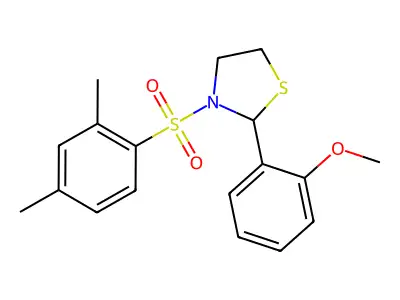3-(2,4-Dimethyl-benzenesulfonyl)-2-(2-methoxy-phenyl)-thiazolidine structure