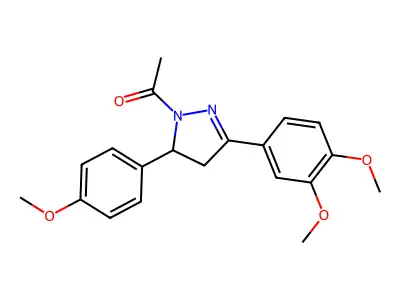 1-[5-(3,4-Dimethoxyphenyl)-3-(4-methoxyphenyl)-3,4-dihydropyrazol-2-yl]ethanone structure