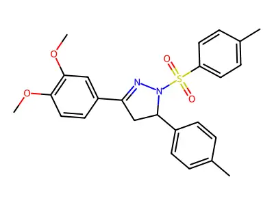 3-(3,4-dimethoxyphenyl)-1-(4-methylbenzenesulfonyl)-5-(4-methylphenyl)-4,5-dihydro-1H-pyrazole structure