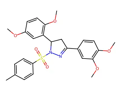 5-(2,5-dimethoxyphenyl)-3-(3,4-dimethoxyphenyl)-1-tosyl-4,5-dihydro-1H-pyrazole structure
