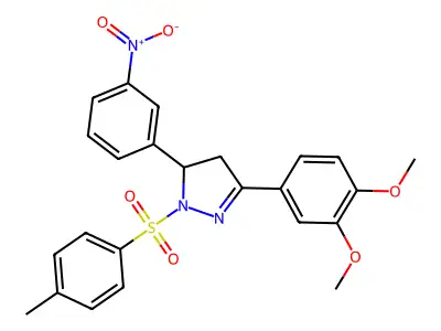 3-(3,4-dimethoxyphenyl)-5-(3-nitrophenyl)-1-tosyl-4,5-dihydro-1H-pyrazole structure
