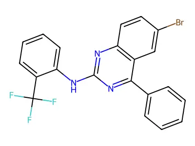 6-bromo-4-phenyl-N-[2-(trifluoromethyl)phenyl]quinazolin-2-amine structure