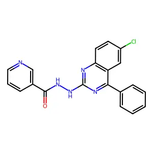 N'-(6-chloro-4-phenylquinazolin-2-yl)pyridine-3-carbohydrazide structure