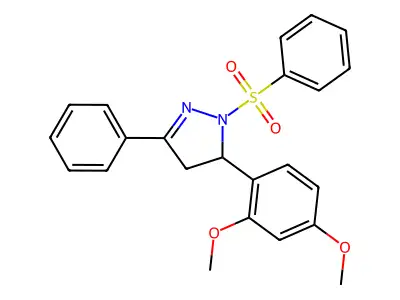 5-(2,4-dimethoxyphenyl)-3-phenyl-1-(phenylsulfonyl)-4,5-dihydro-1H-pyrazole structure
