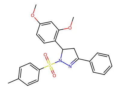 5-(2,4-dimethoxyphenyl)-3-phenyl-1-tosyl-4,5-dihydro-1H-pyrazole structure