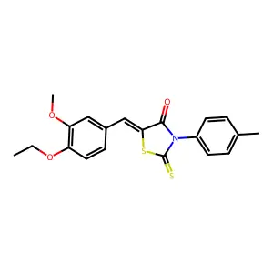 (5Z)-5-(4-ethoxy-3-methoxybenzylidene)-3-(4-methylphenyl)-2-thioxo-1,3-thiazolidin-4-one structure