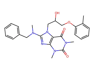 8-(benzyl(methyl)amino)-7-(2-hydroxy-3-(o-tolyloxy)propyl)-1,3-dimethyl-1H-purine-2,6(3H,7H)-dione structure