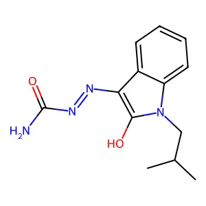 (Z)-2-(1-isobutyl-2-oxoindolin-3-ylidene)hydrazinecarboxamide structure