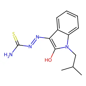 (2Z)-2-[1-(2-methylpropyl)-2-oxo-1,2-dihydro-3H-indol-3-ylidene]hydrazinecarbothioamide structure