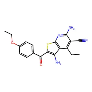 3,6-Diamino-2-(4-ethoxybenzoyl)-4-ethylthieno[2,3-b]pyridine-5-carbonitrile structure
