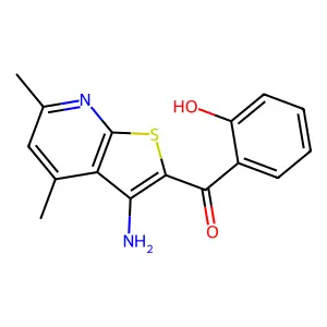 (3-Amino-4,6-dimethylthieno[2,3-b]pyridin-2-yl)(2-hydroxyphenyl)methanone structure