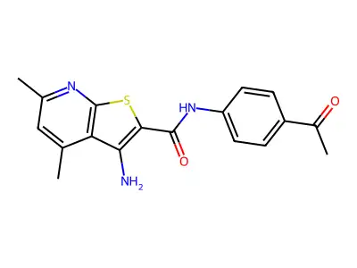 N-(4-Acetylphenyl)-3-amino-4,6-dimethylthieno[2,3-b]pyridine-2-carboxamide structure
