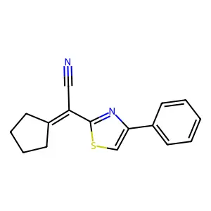 2-Cyclopentylidene-2-(4-phenyl-1,3-thiazol-2-yl)acetonitrile structure