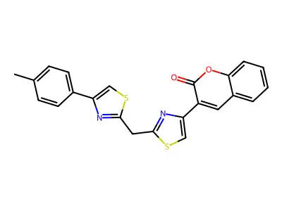 3-[2-(4-p-Tolyl-thiazol-2-ylmethyl)-thiazol-4-yl]-chromen-2-one structure