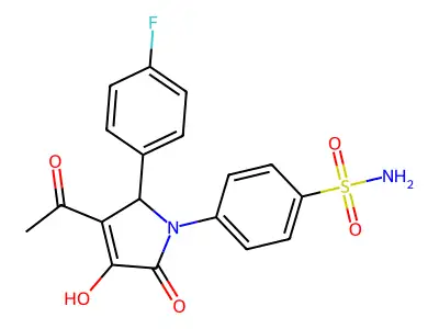 4-[3-acetyl-2-(4-fluorophenyl)-4-hydroxy-5-oxo-2H-pyrrol-1-yl]benzenesulfonamide structure