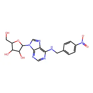 Adenosine, N-((4-nitrophenyl)methyl)- structure
