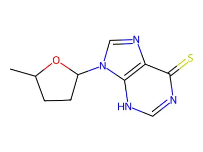 9-(5-methyloxolan-2-yl)-3H-purine-6-thione structure